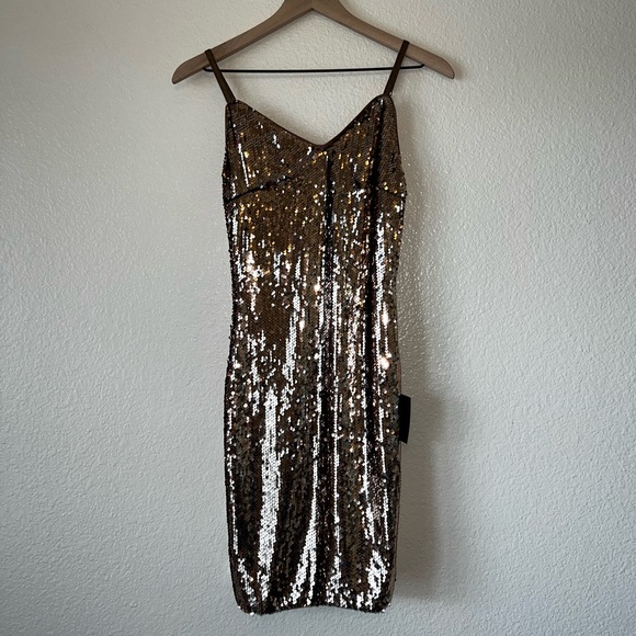 SOLD 🪩 Lulus Glam Party Copper Sequin Bodycon Mini Dress; Size Small - Picture 8 of 11